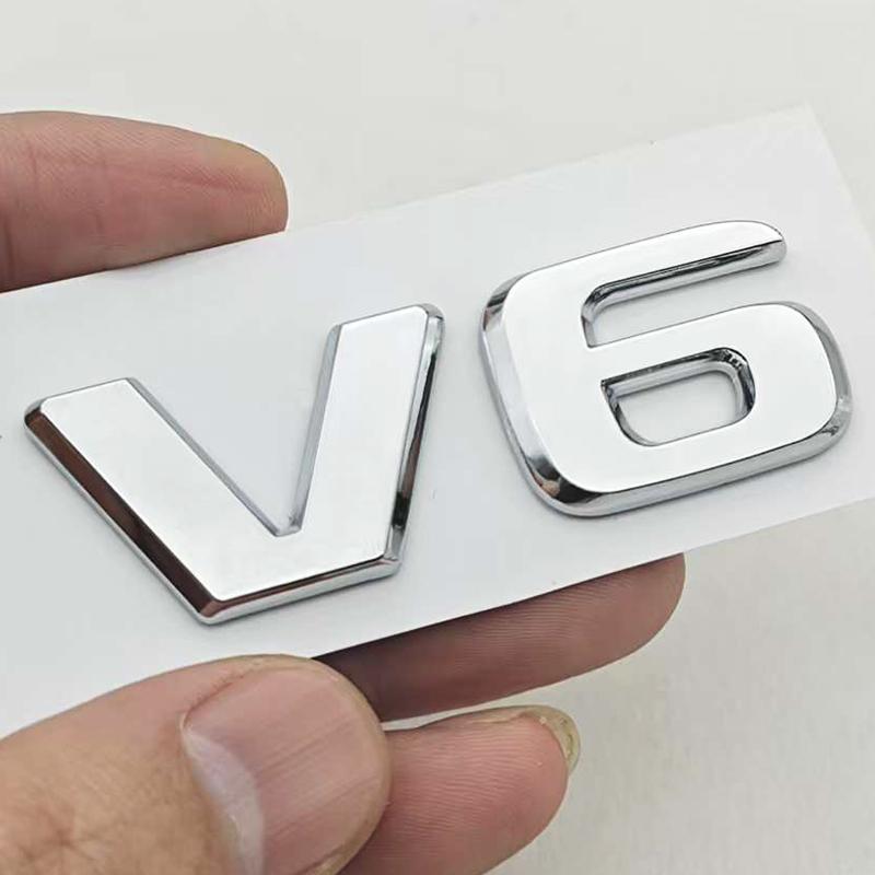 3D ABS Car Letters Logo V6 Badge Sticker Rear Trunk Emblem Decals For Mercedes Benz GLE ML SLK Class W204 C280 Auto Accessories