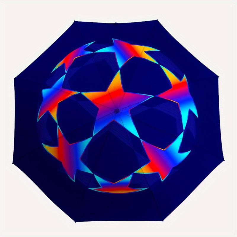 1pc Soccer Ball Design Umbrella with Plastic Handle,Suitable for All Seasons Home Travel Outdoor UmbrellaM1140