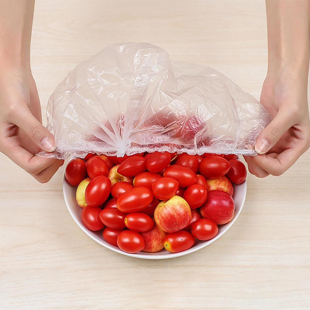 100 шт. одноразовые крышки для хранения продуктов питания для мисок, эластичные крышки для тарелок, вакуумные пакеты для кухни, свежая упаковка для еды