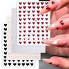 Black White Red DIY Love Heart Red 3D Nail Sticker Black White Love Heart Pattern Nail Decals Colorful Nail Stickers