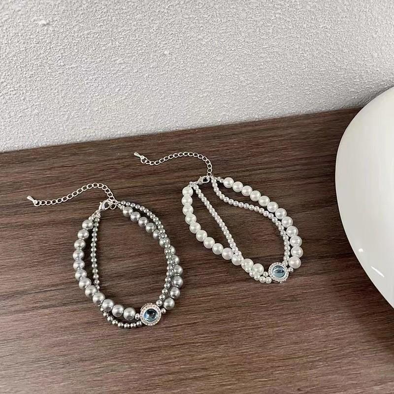 Элегантный браслет из искусственного жемчуга ручной работы для женщин с винтажным геометрическим дизайном