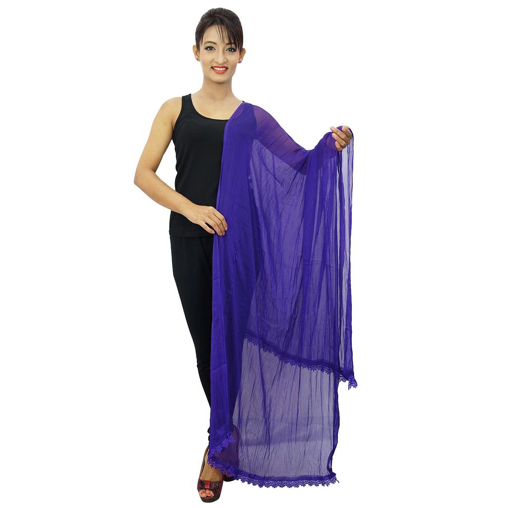 Повязка на шею Длинный палантин из смеси шифона Dupatta Женская одежда Индийские шарфы Chunni