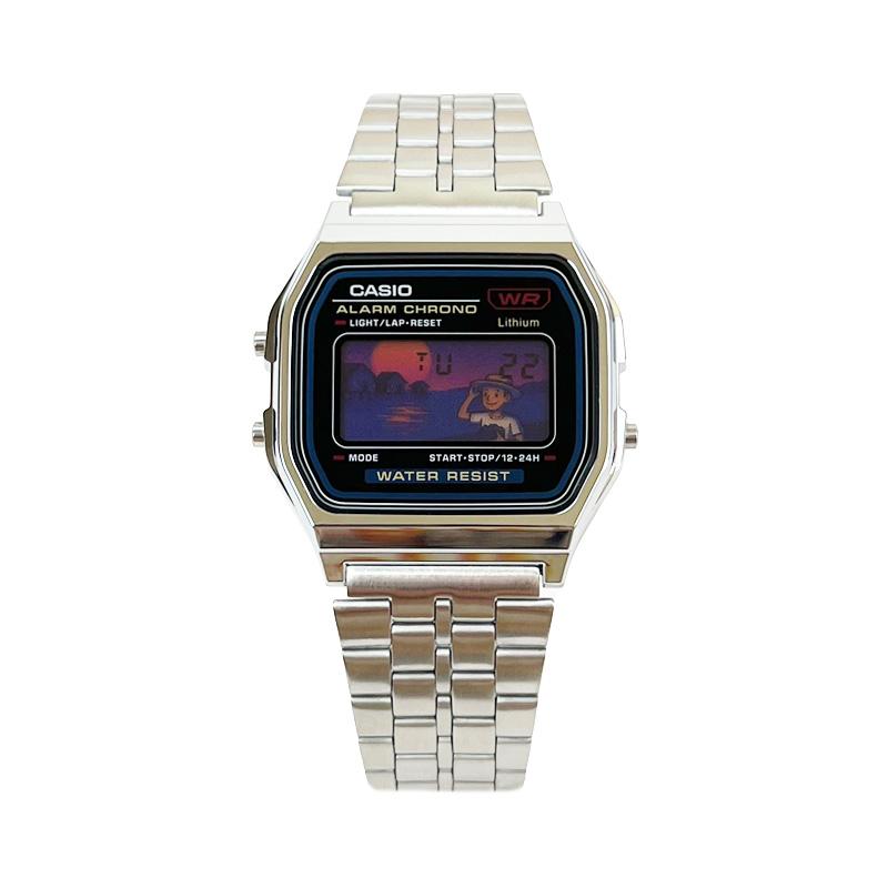 Casio Индивидуальные часы модифицированная серия студенческие ретро классические маленькие квадратные модные спортивные водонепроницаемые кварцевые стальной ремешок sa A159WA-N1D