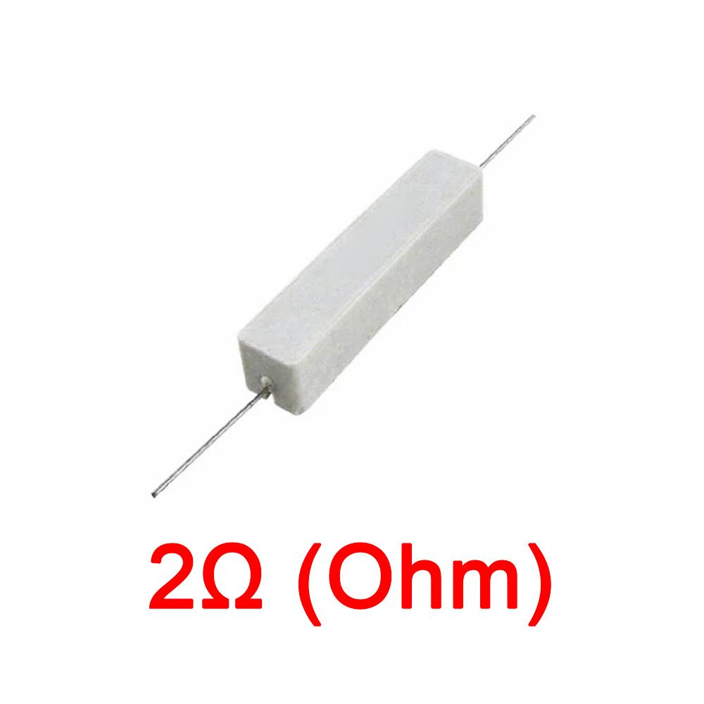 10PCS Wirewound Ceramic Cement Power Resistor Fixed Horizontal 20W Watt 0.1ohm - 100Kohm Vertical Axial Lead Resistance 5% 0.1/0.22/0.47/100/1K R Ohm