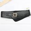 Wind Lady Stone Pattern Wide Belt Retro Elastic Elastic Elastic Dress Waist Decoration Tide