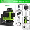 CLUBIONA 4D 16 Lines Super Powerful Green Beam Laser Level Remote Control Pulse Mode Receiver With 5000mAh Li-ion Battery Laser