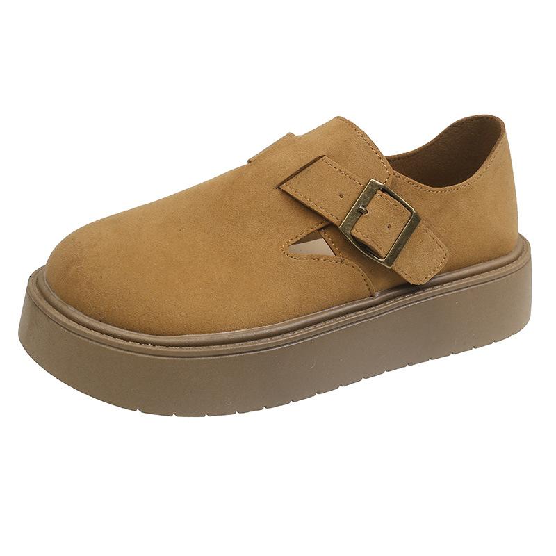 Ретро платформа ленивые Полкен одинарные туфли женские 2025 весна и осень корейская версия новых туфель на одной педали уродливо милые с большой головой одинарные туфли женские