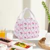 Women Cute Lunch Box Bag Large Capacity Hand-Held Cooler Bag Floral Printed Cotton Padded Picnic Bag Work Trip Bag