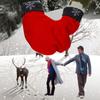 Polar Fleece Couple Gloves Snowflake Embroidery Warm Mittens Portable Holding Hands Gloves  Winter
