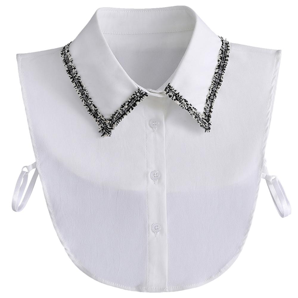 2023 Shirt Fake Collar Lace Black White Shirt Detachable Collar Suit Men Female Shirt Lapel Top Summer Thin Cool Fake Collar