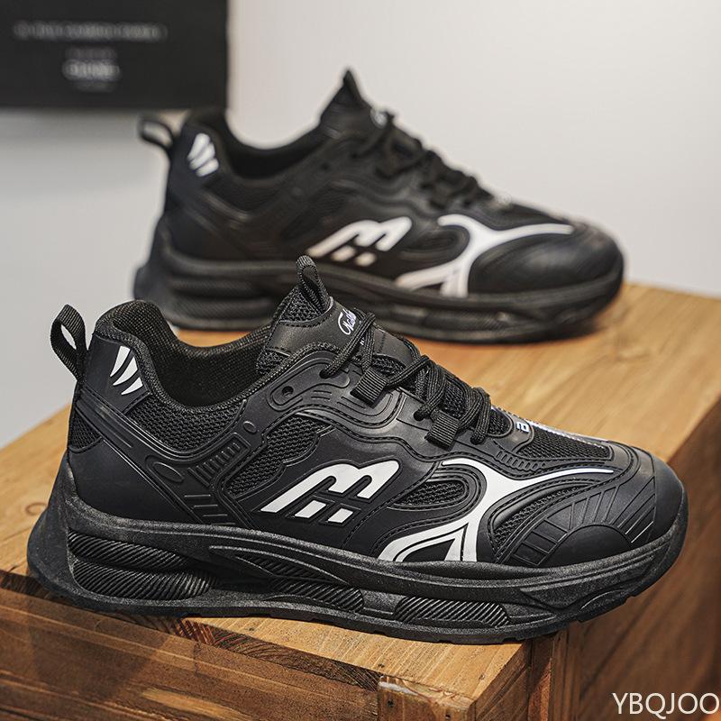 Мужские новые дышащие сетчатые спортивные кроссовки с цветными блоками, модные кроссовки для папы, универсальная толстая подошва, кроссовки для спорта, мужские кроссовки