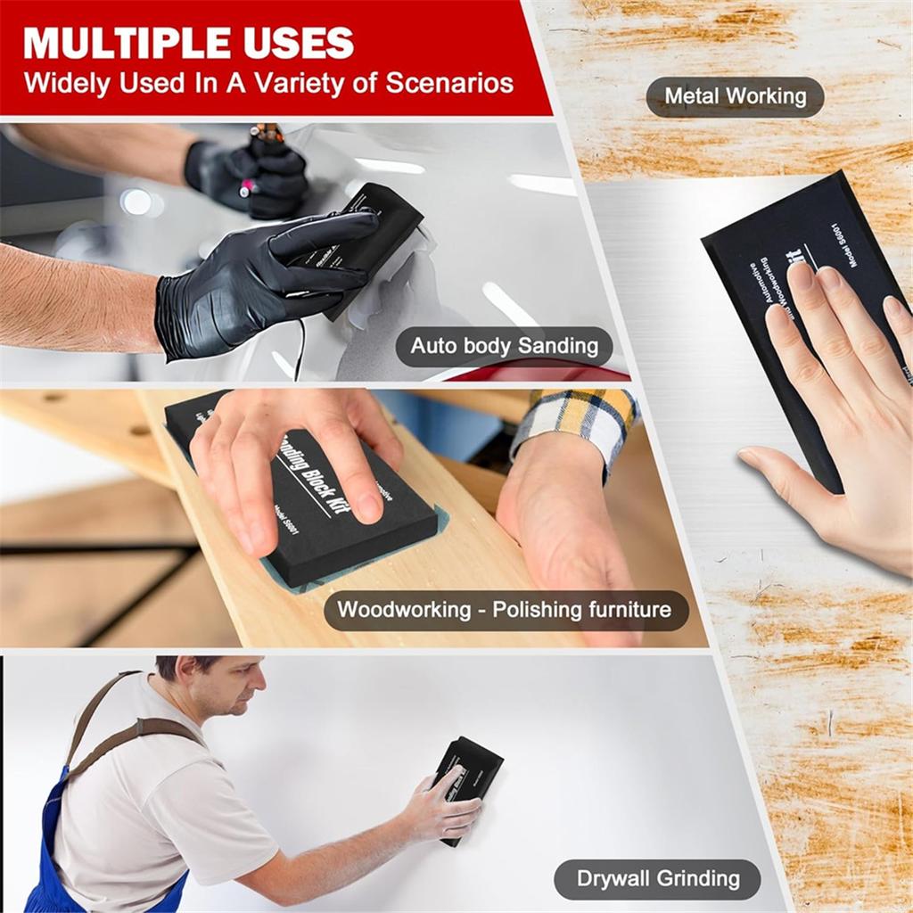Набор sanding block из 7 штук с листами наждачной бумаги, ручные абразивы, набор sanding block для кузова автомобиля, для шлифовки автомобильной краски