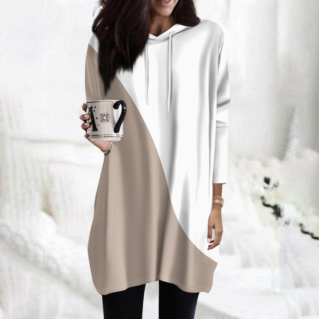 Женские толстовки, повседневные рубашки с рукавами 3/4, модные туники с принтом, топы с карманами