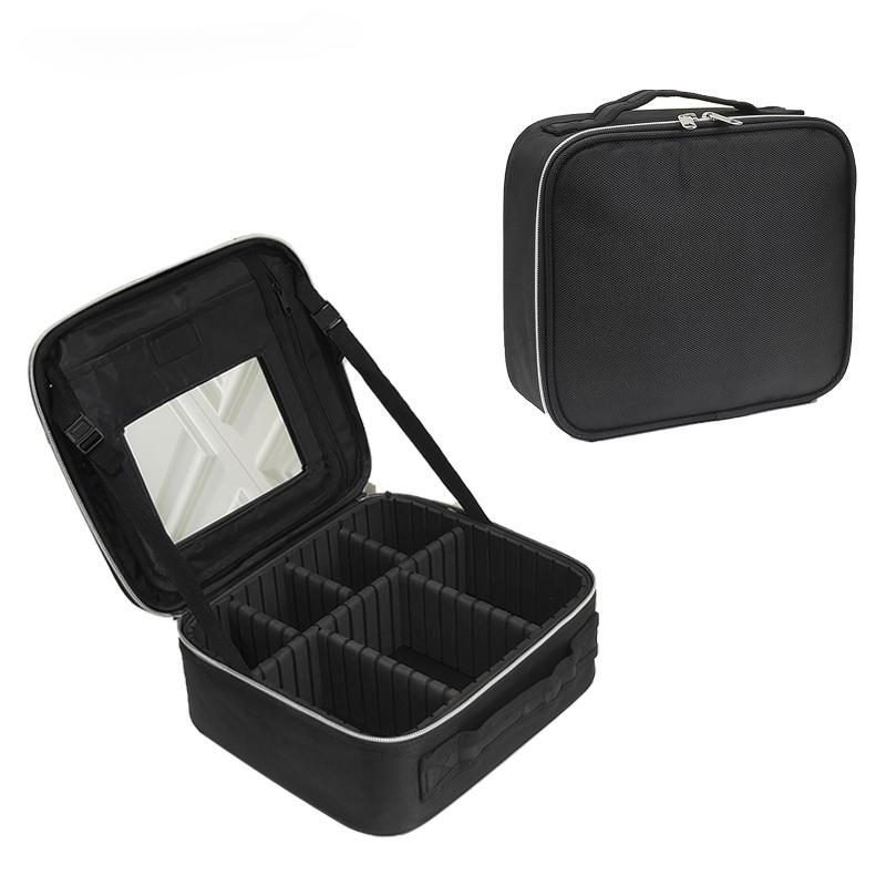 New Cosmetic Bag With Mirror Beauty Brush Makeup Bag Travel Necessary Waterproof Large Capacity Travel Tattoo Makeup Case