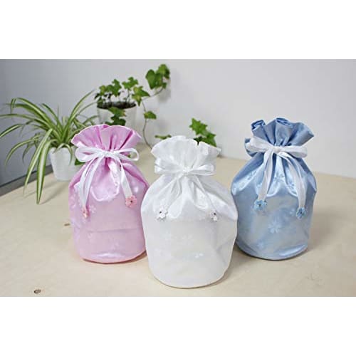 Sakura Tsutsumi Drawstring Urn Cover, 3-inch, Perfect for Keeping Your Cremation, Urn Cover, and Pet Memorial Service (Pink)