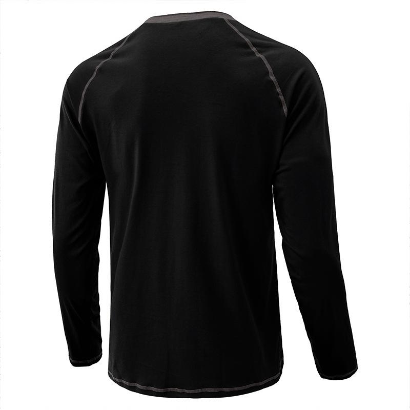 Autumn Winter Classic Solid Color Long Sleeve Mens Button Down T-shirt Casual Versatile Daily Wear Comfortable Basic Bottom Shirt for Men