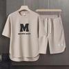 2023 Men's Trendy Casual Summer Two-Piece Suit: Loose Short-Sleeved Shirt & Shorts for Teens and Students