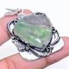Natural Green Fluorite Gemstone 925 Sterling Silver Gift Pendant 2.09" O9G70