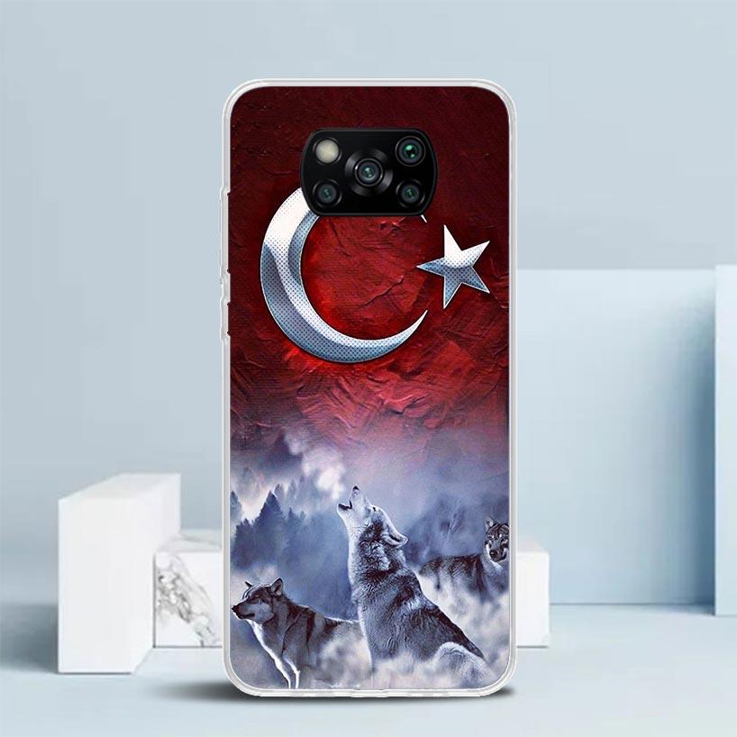 Турция Турецкий флаг Чехол для телефона Для Xiaomi Poco F7 Ultra X5 X6 X7 Pro M7 Redmi 15C 15 13C 13 12C 12 10C 10 10A 9 9C 9A 9T Чехол P