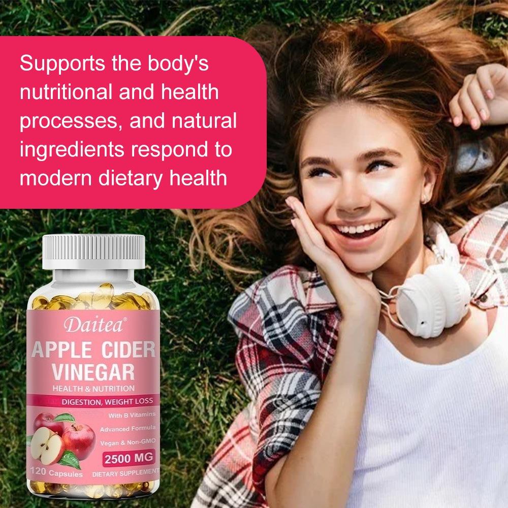 Premium Apple Cider Vinegar Capsules with B Vitamins for Digestion and Weight Management Support
