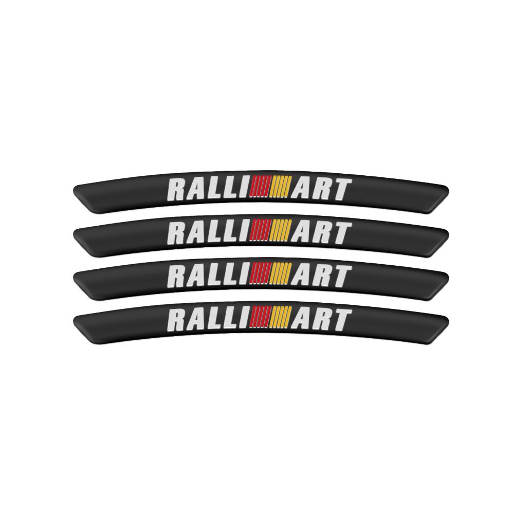 vdpc7 4Pcs Aluminum Car Wheels Rim Stickers Decor Accessories For Mitsubishi 9 Ralliart EX ASX L200 Colt Outlander Pajero Lancer Cross