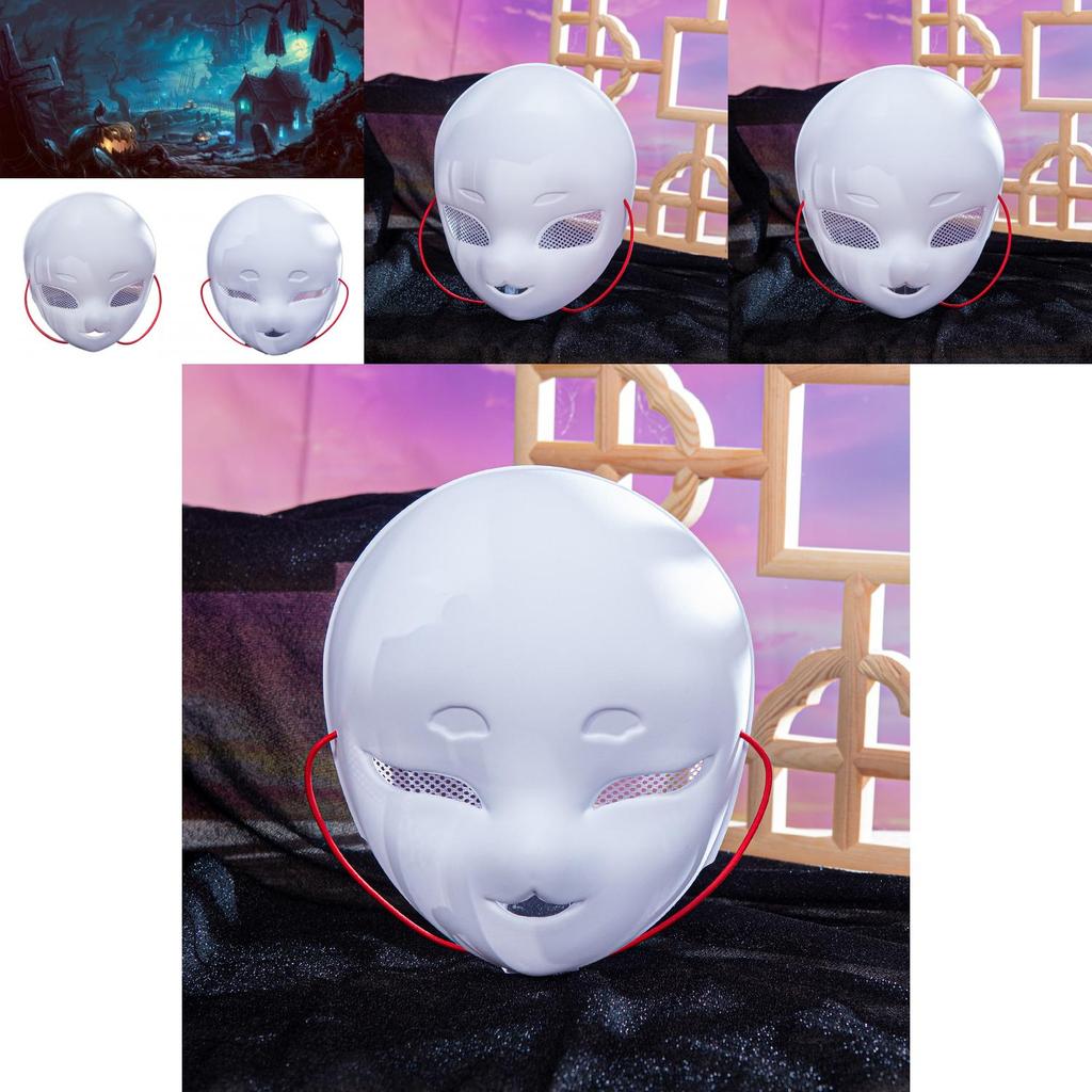 Очаровательная маска для лица белой лисы для детей с сетчатым дизайном и деталями ручной работы