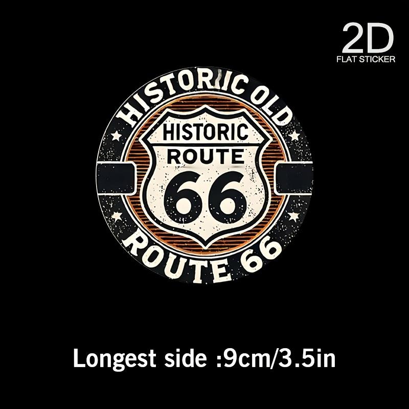 3pcs 2D Vintage Historic Route 66 Sign | Durable Vinyl Sticker, Long-Lasting Adhesive, High-Quality Vinyl, Decal, Suitable for Cars, Laptops, Windows,