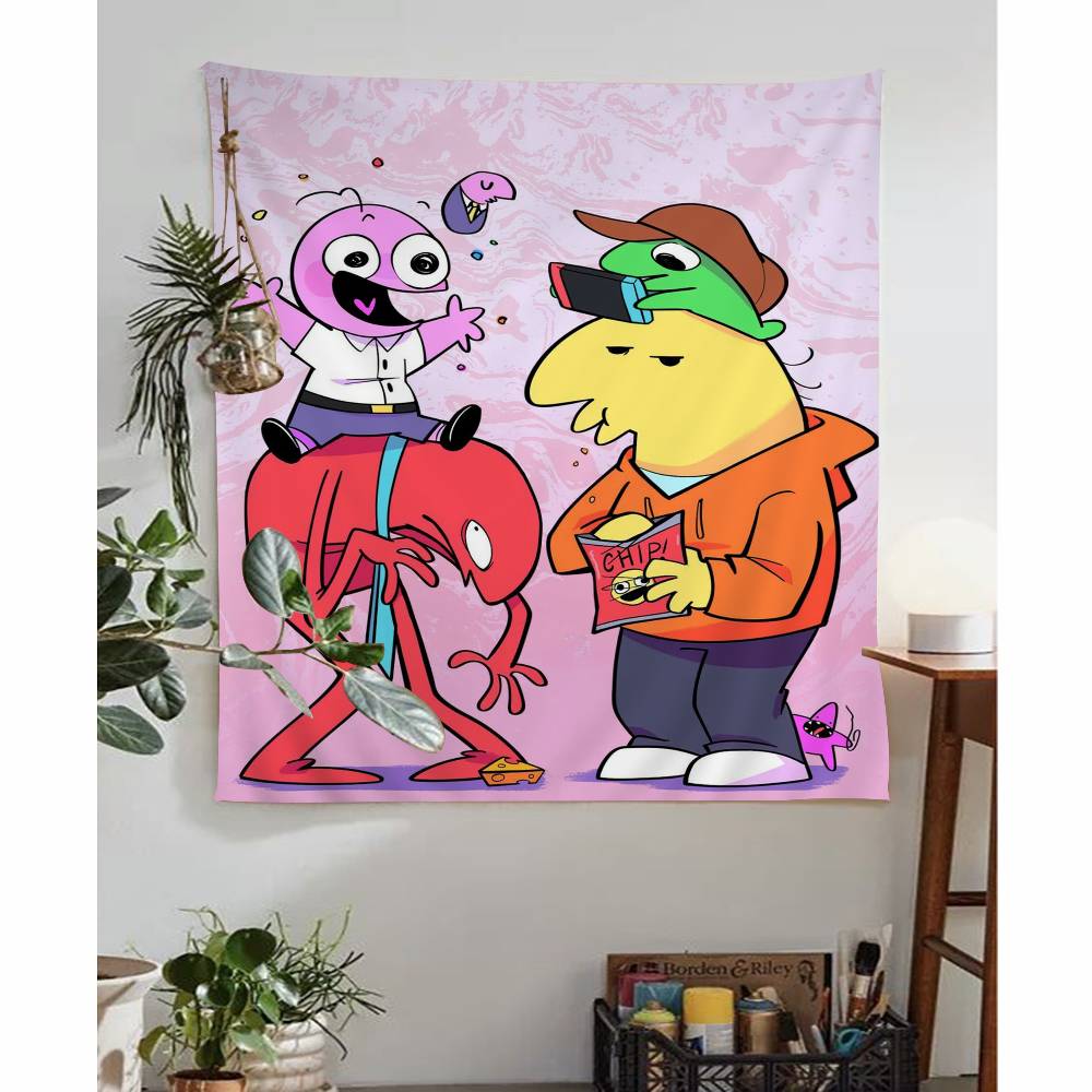 anime Smiling Friends DIY Wall Tapestry for Living Room Home Dorm Decor Wall Art Decor
