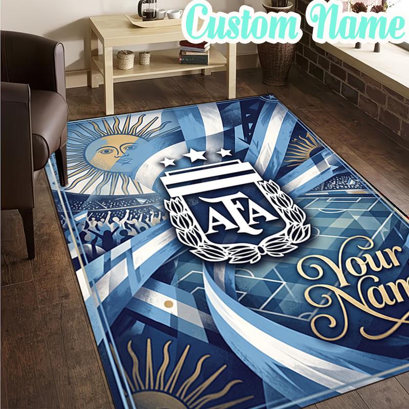 Custom Name Argentina football team Rug, Office Rug, Chair Rug, Carpet for Living Rooms, Doormat Game Rug Home Decor Christmas Gifts