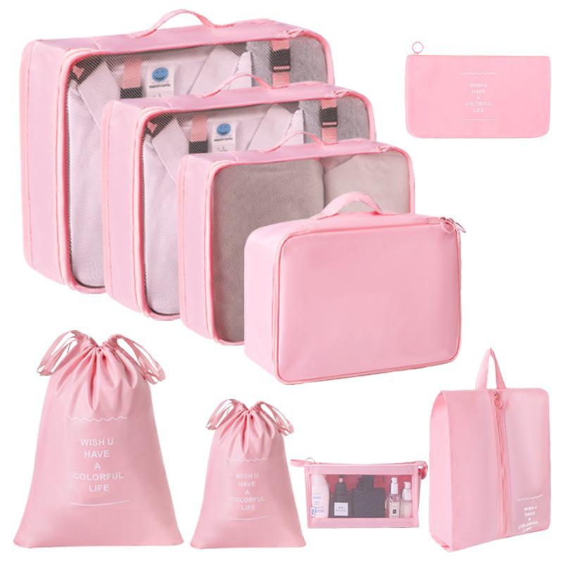 Travel Storage Bag Set - 7-Piece Multi-functional Compartment Bags for Clothes & Cosmetics