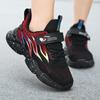 Children's Fashion Flyknit Casual Thick Bottom Velcro Boys' Sports Shoes Night Light Sports Shoes