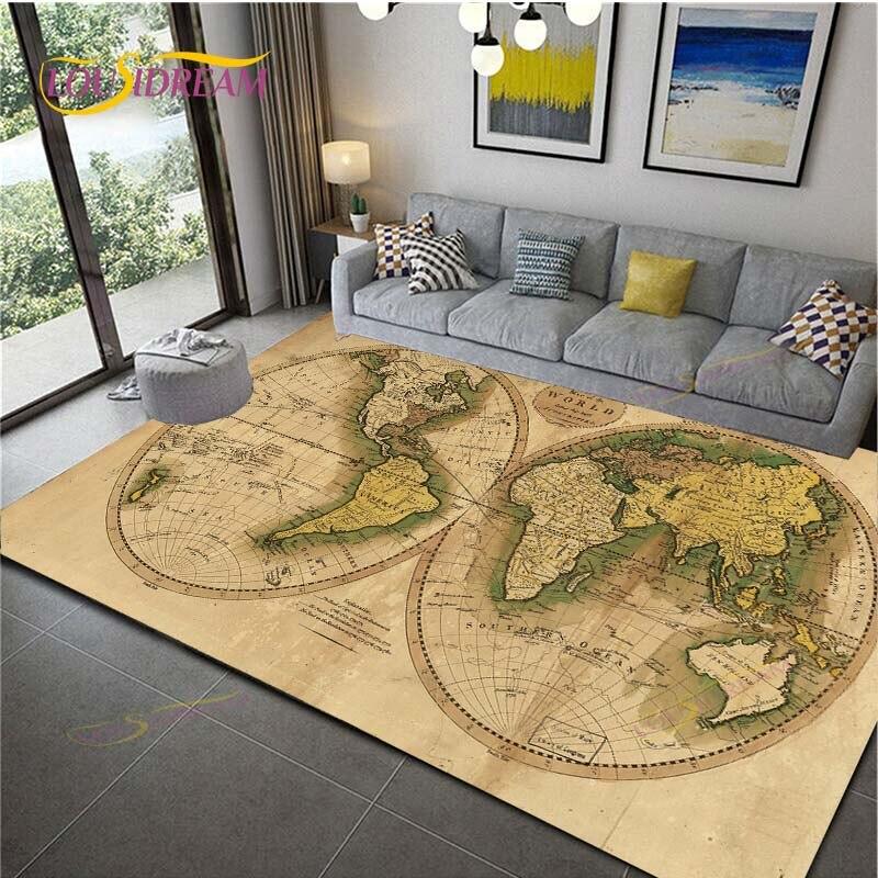 Карта мира Ковер Карта Коврики Домашний декор Мягкий фланелевый коврик для спальни Детские игры Ковры для ползания для гостиной Ковры для гостиной