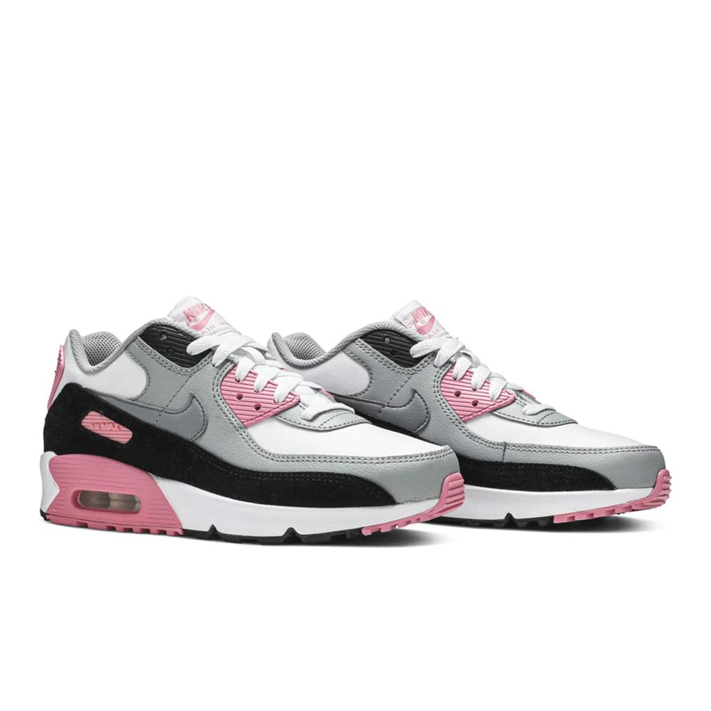 Nike Air Max 90 Grade School 'Rose Pink' (Unisex) White / Particle Grey / Light Smoke Grey / Rose Pink Running Shoes CD6864 104