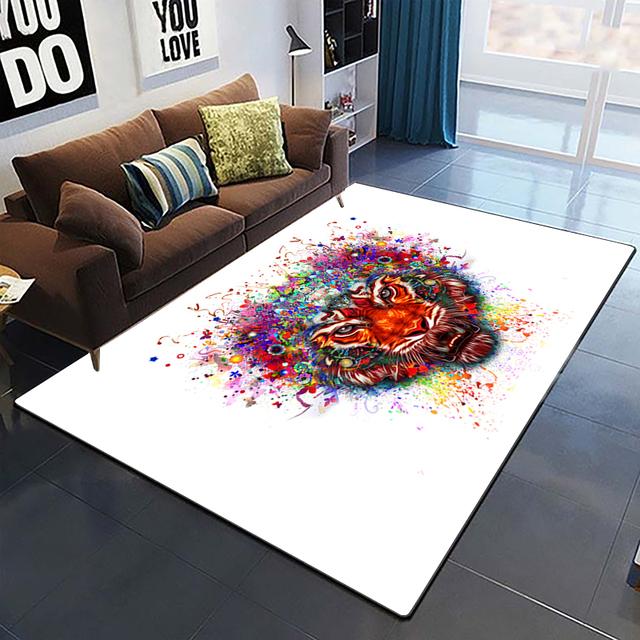 Art Domineering Tiger 3d Print Carpets For Living Room Bedroom Decor Carpet Soft Home Bedside Floor Mat Play Area Rugs Carpet