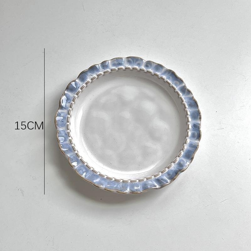 Чувствуй! Набор посуды с синим кружевом: Стейк, Завтрак, Западная кухня, Десерт, Фруктовые тарелки