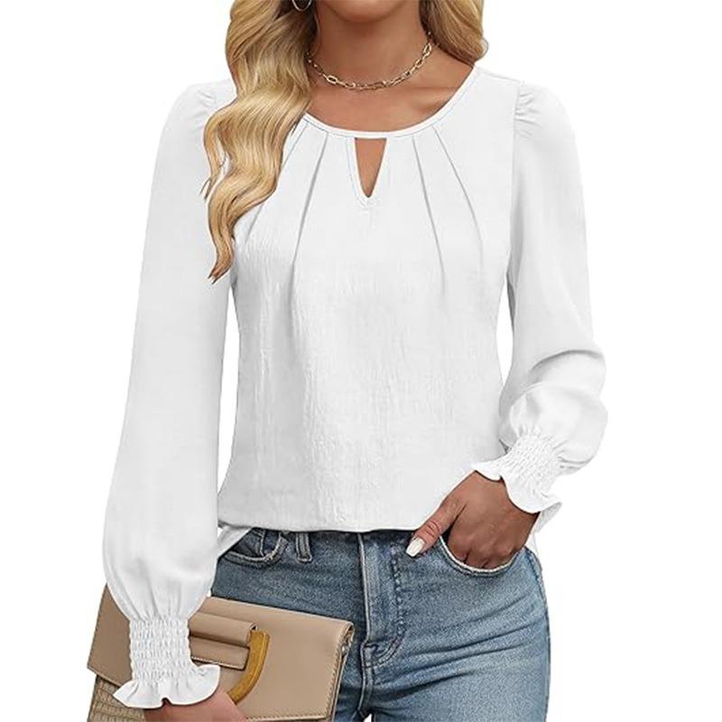 Женская рубашка с длинным рукавом, модная повседневная рубашка с замком, плиссированная, модная рубашка для женщин, блузки