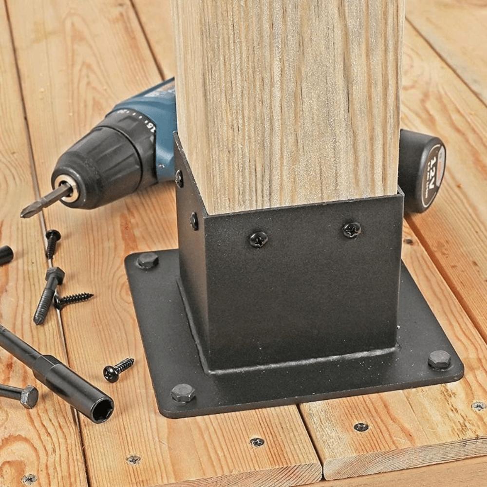 Heavy Duty Wooden Post Base Rust Proof Pergolas Support Deck Railing Installation  Deck Railing