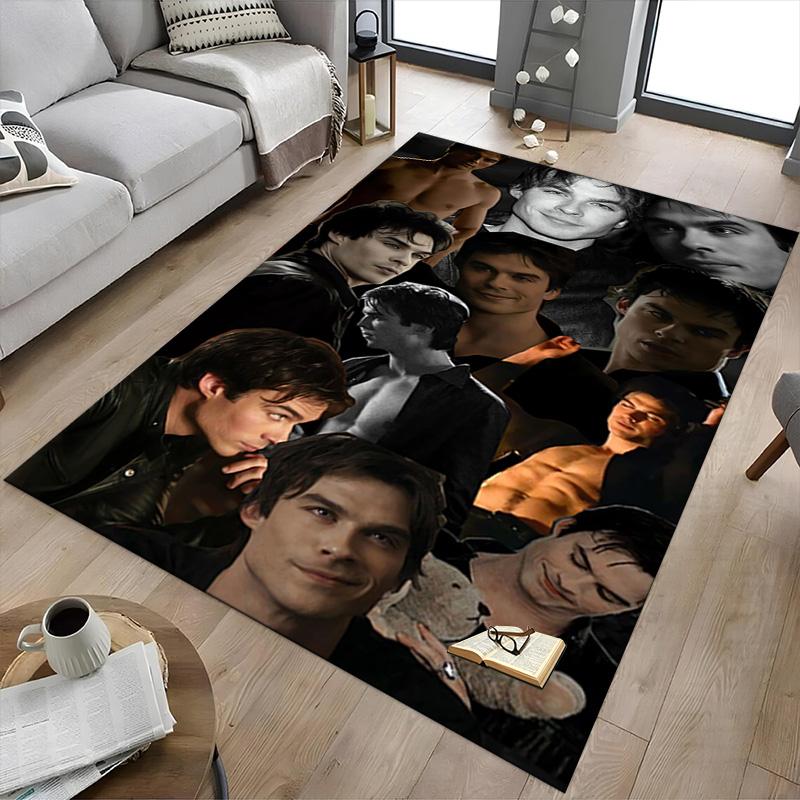 Dark Handsome Collage Carpet For Playroom Bedroom Living Room Sofa Home Decorkids Game Area Rug Nonslip Floor Mat