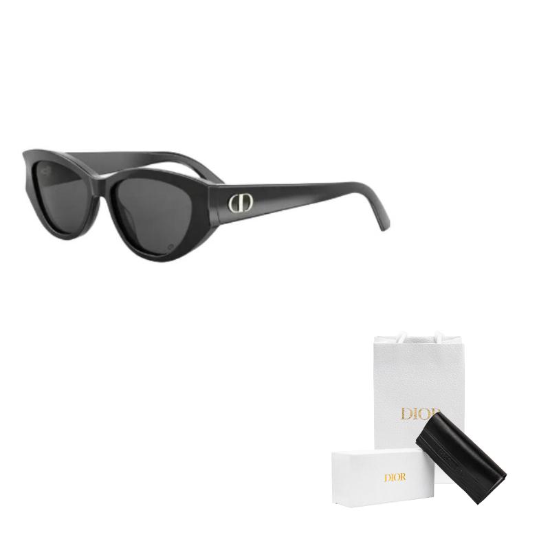 Dior Letter Logo Cat Eye Sunglasses Unisex sunglasses Black DIORGLOW-B1F