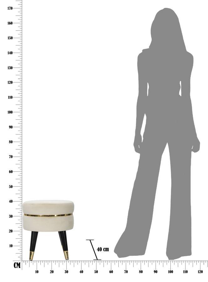 Stool Paris Beige Gold Cm Ø 35X40,5