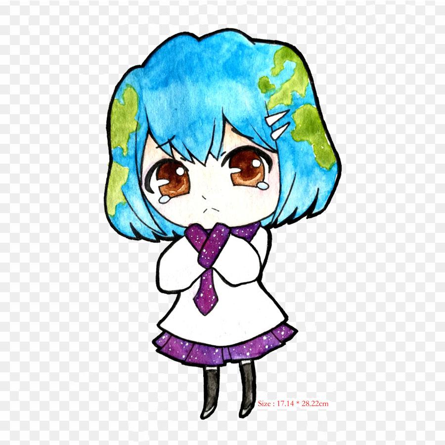 Drawing Chibi Iron On Patches For Clothing Applique Stickers On Clothes Heat-Sensitive Custom Patch