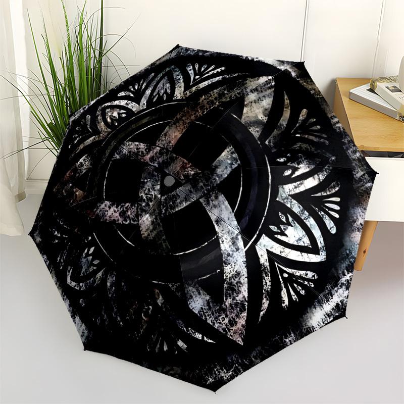 1pc Celtic Symbol Automatic Open/Close Umbrella - Portable Collapsible Umbrella with 8-Rib Stability, Fashion Lovers yy251017190