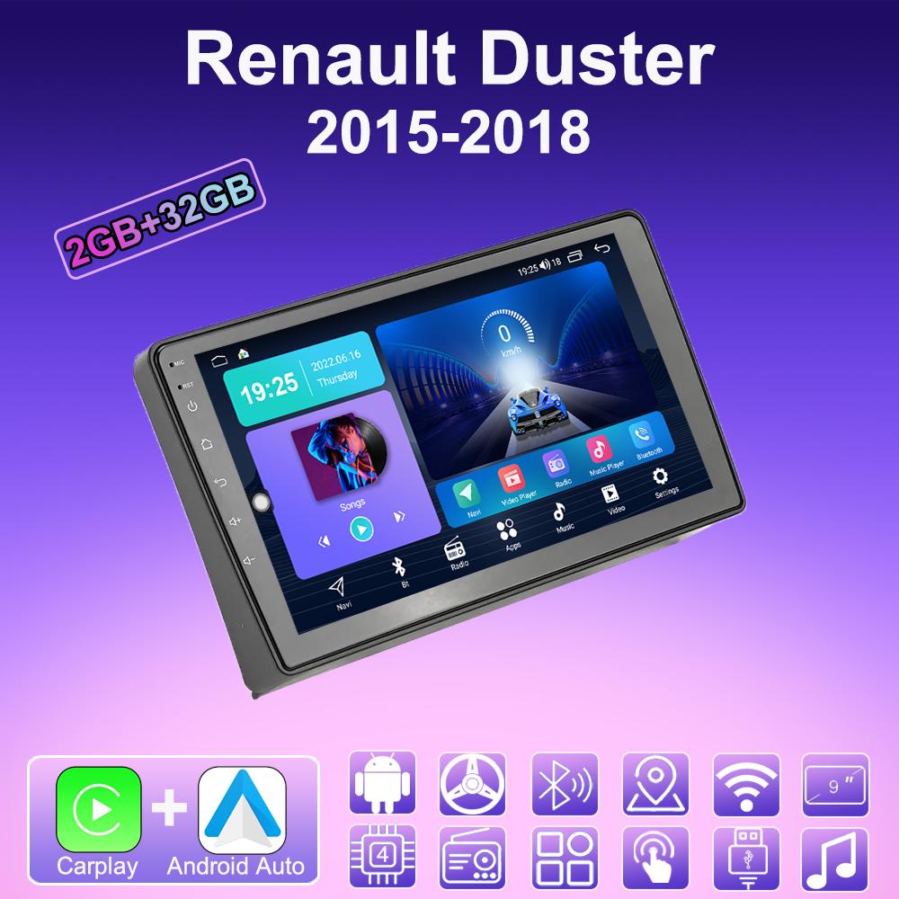 2 DIN Android Carplay автомобильное радио для Renault Duster 2015-2018 мультимедийный проигрыватель головное устройство стерео GPS навигация BT WIFI 2+32 ГБ