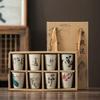 8pcs/set Ceramics Tea Cups Creative Chinese Tea Culture Office Home Drinkware Water Cup Porcelain Tasting Cup Gift Box 2025 New