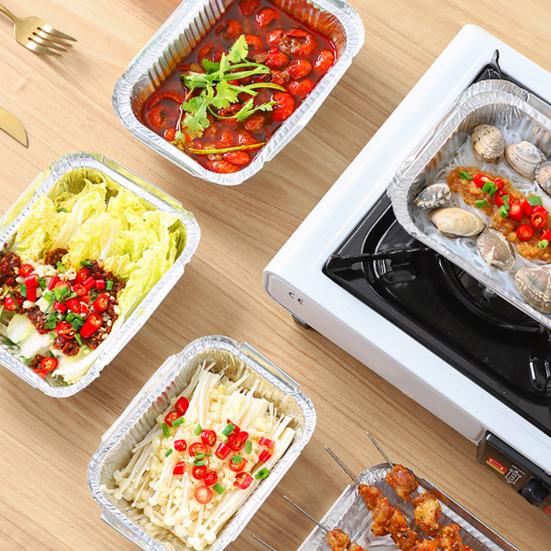 50 шт., поднос из фольги для барбекю, маслостойкие аксессуары для пропаривания, экологически чистая алюминиевая фольга, жестяная коробка, одноразовый поддон для капель, кухонный инструмент