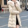 Fashion Winter Coat Female Long Parkas Hooded Faux Fur Collar Loose Thick Women's Jackets
