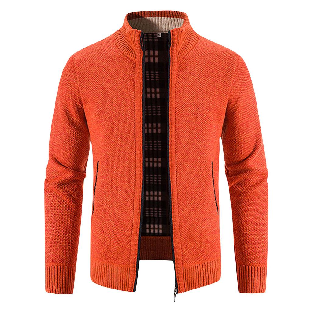 And Winter Men's Fashion Loose Cardigan Warm Jacket Sweater Stand Collar Knitting Coat