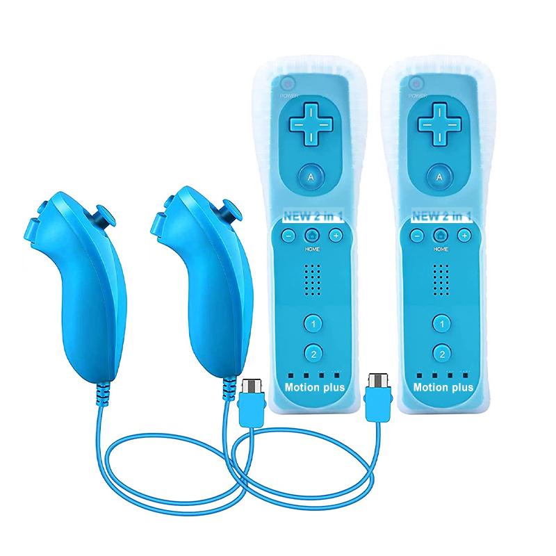 Пара пультов дистанционного управления с контроллером Nunchuck для игр Wii Управление для консоли Wii Беспроводной геймпад с Motion Plus