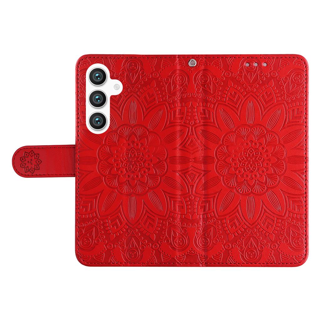 For Samsung Galaxy S25 Case Sunflower Imprint Leather Wallet Phone Cover