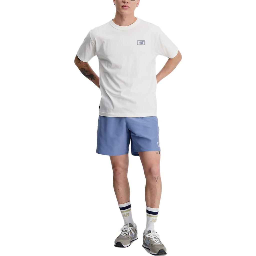 New Balance T Shirts Men's White Crew Neck Moderate Straight Fit MT33511-SST